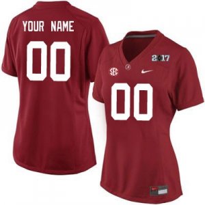 NCAA Women's Alabama Crimson Tide #00 Custom Stitched College Embroidered 2017 Patch Nike Authentic Crimson Football Jersey AB17S47KQ